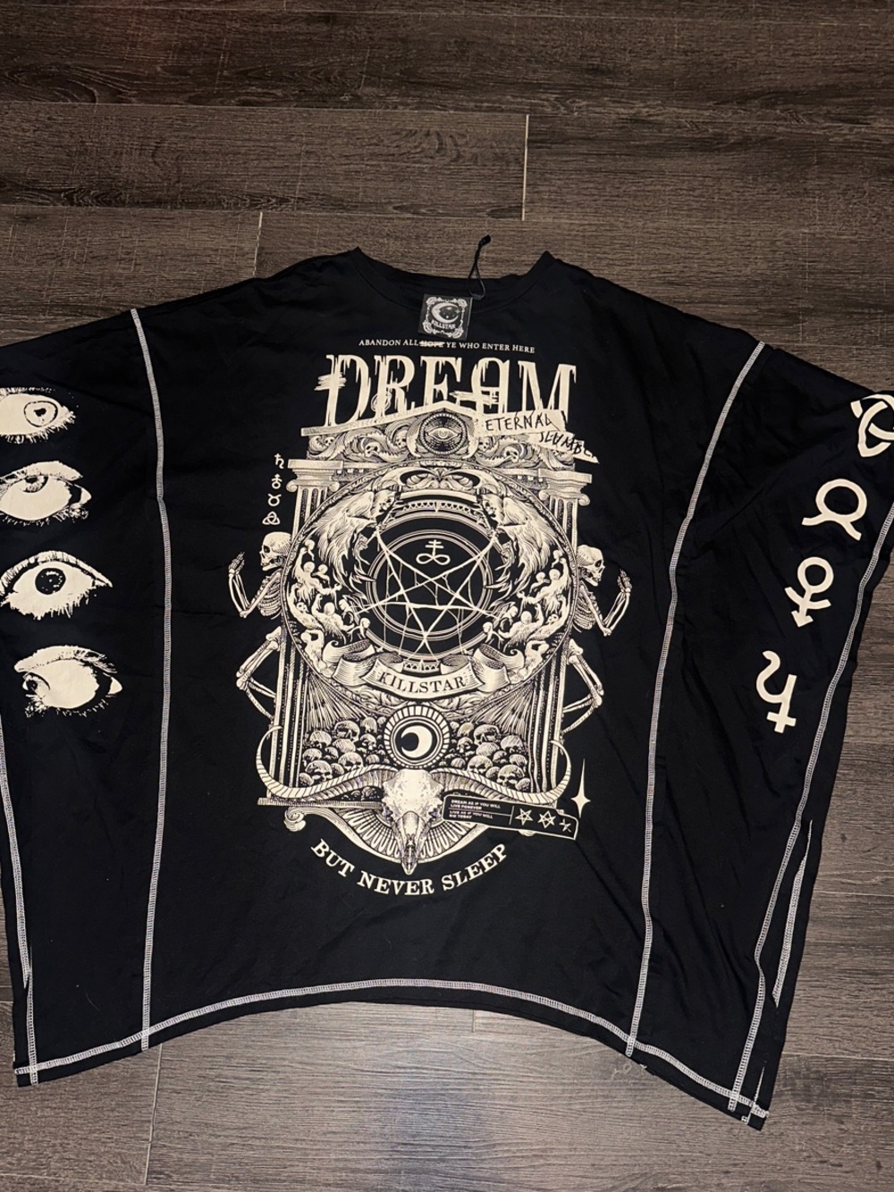 Killstar Black Poncho Tee with Occult Graphic